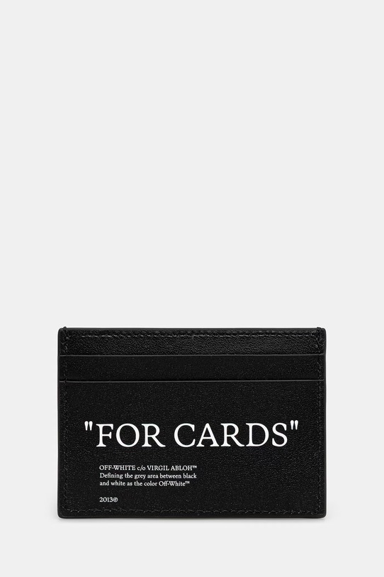 Off-White Quote etui na karty skórzane OMND067C99LEA001 czarny SS26