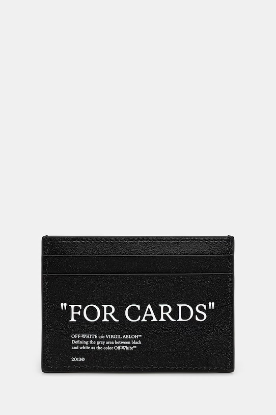 Off-White Quote pouzdro na karty kožené OMND067C99LEA001 černá SS26