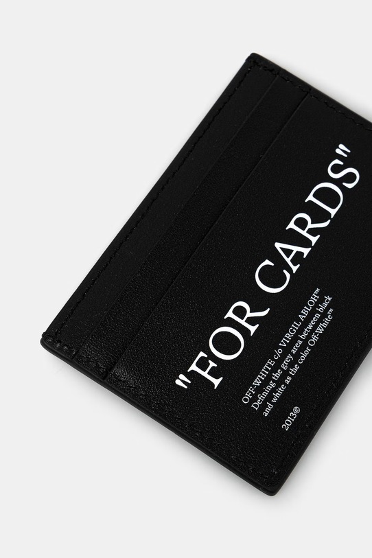 Doplňky Off-White Quote pouzdro na karty kožené OMND067C99LEA001 černá