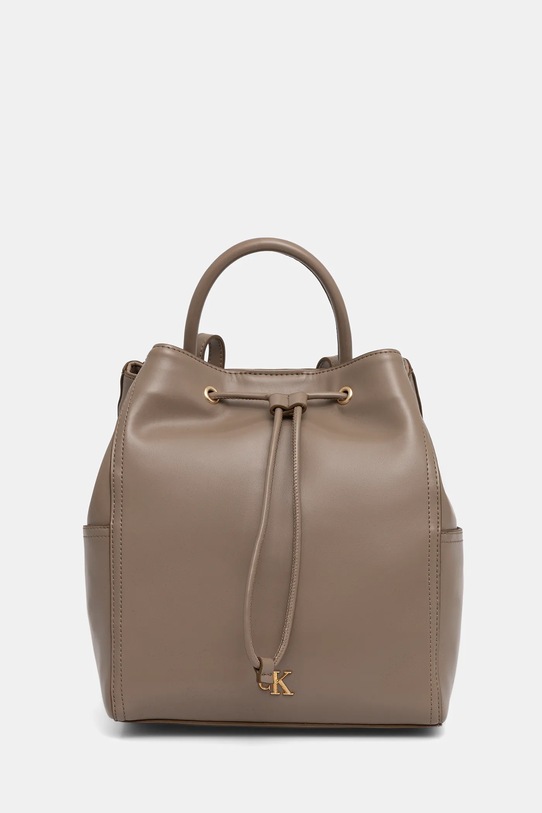 Calvin Klein plecak nie mieści A4 beżowy LV04F3329G