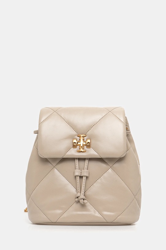 Tory Burch plecak skórzany Kira Diamond skóra licowa beżowy 170485.250