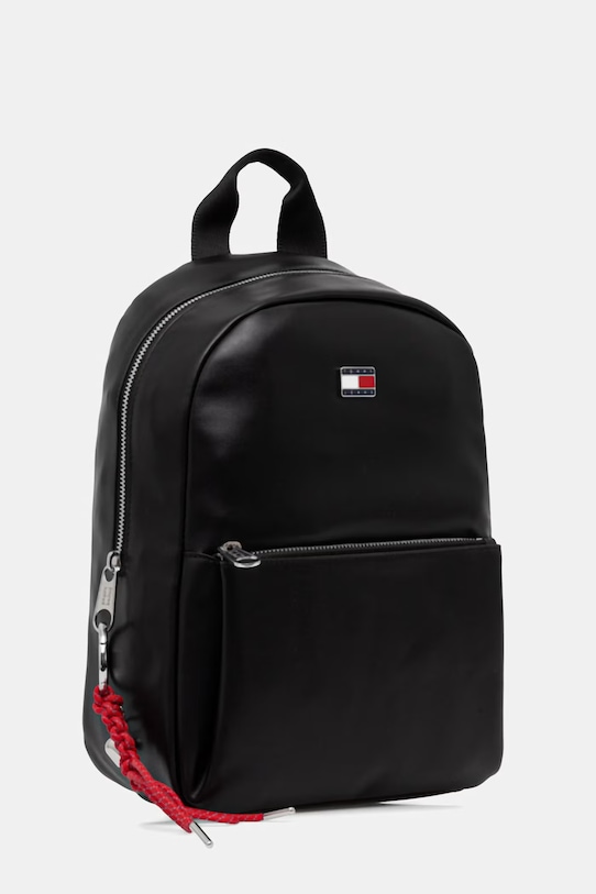 Tommy Jeans rucsac de oraș pentru femei, cu imitație de piele AW0AW18579 negru SS26