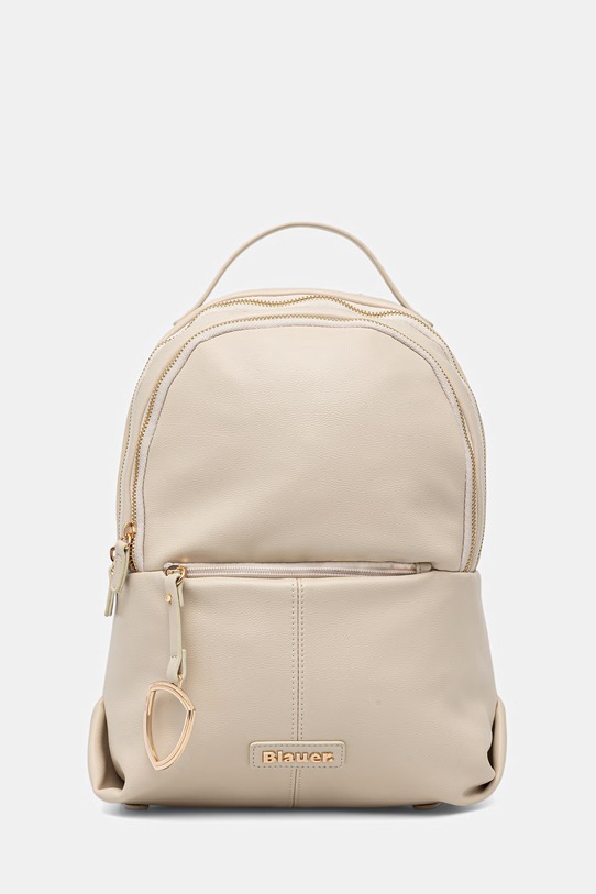 Blauer plecak damski z imitacji skóry beżowy VOLD01