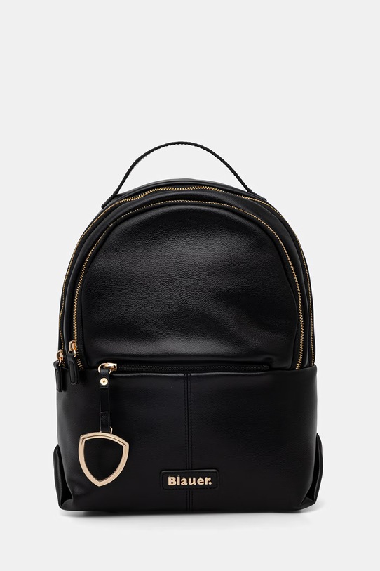 Blauer plecak damski z imitacji skóry czarny VOLD01