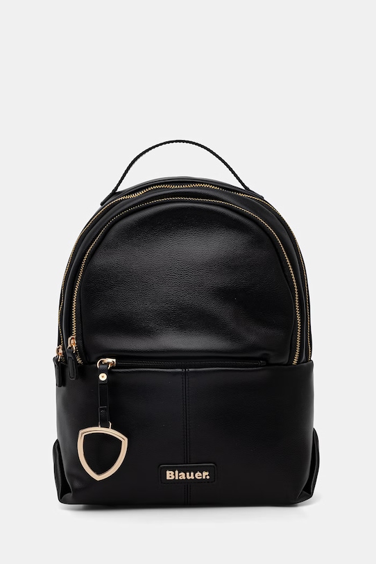Blauer plecak damski z imitacji skóry czarny VOLD01