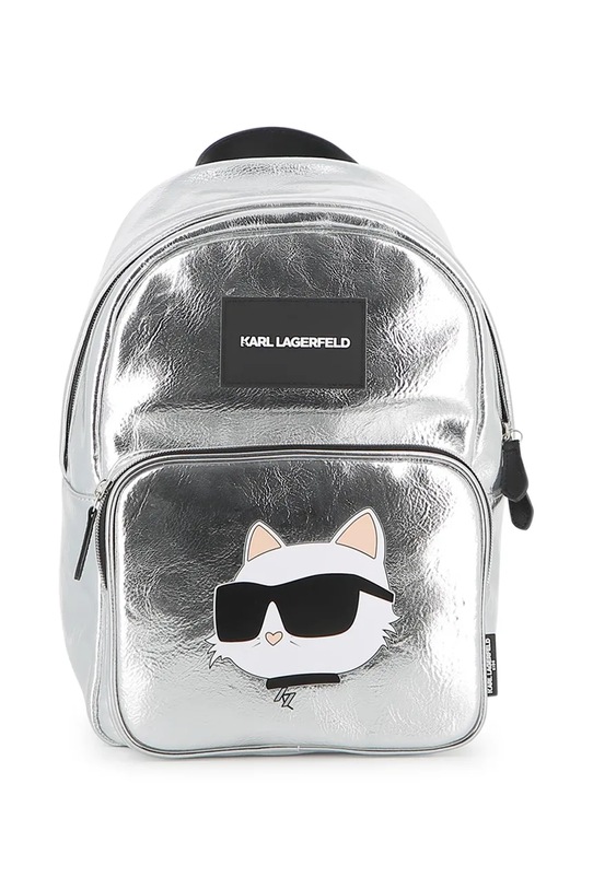 Detský ruksak Karl Lagerfeld imitácia lakovanej kože sivá Z31215
