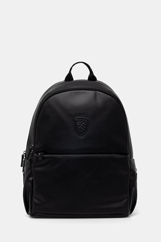 Blauer plecak męski z imitacji skóry czarny NUBPU01