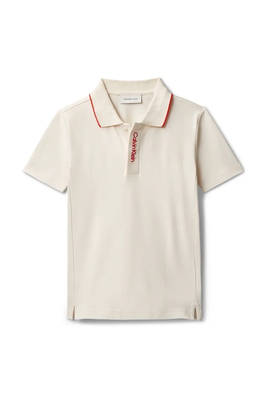 Calvin Klein Jeans polo dziecięce IB0IB02370.128.176.PPY2 beżowy SS26