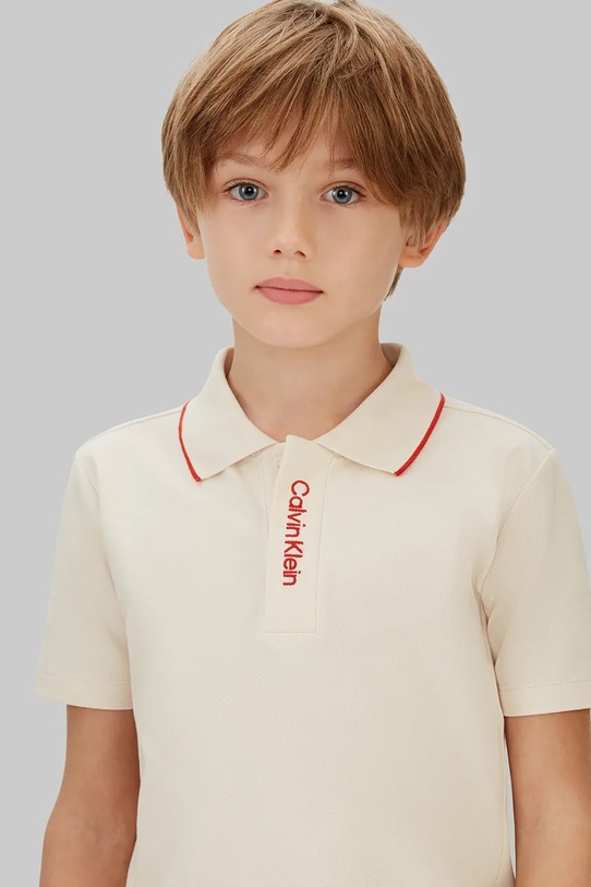 Calvin Klein Jeans polo dziecięce IB0IB02370.128.176.PPY2 beżowy