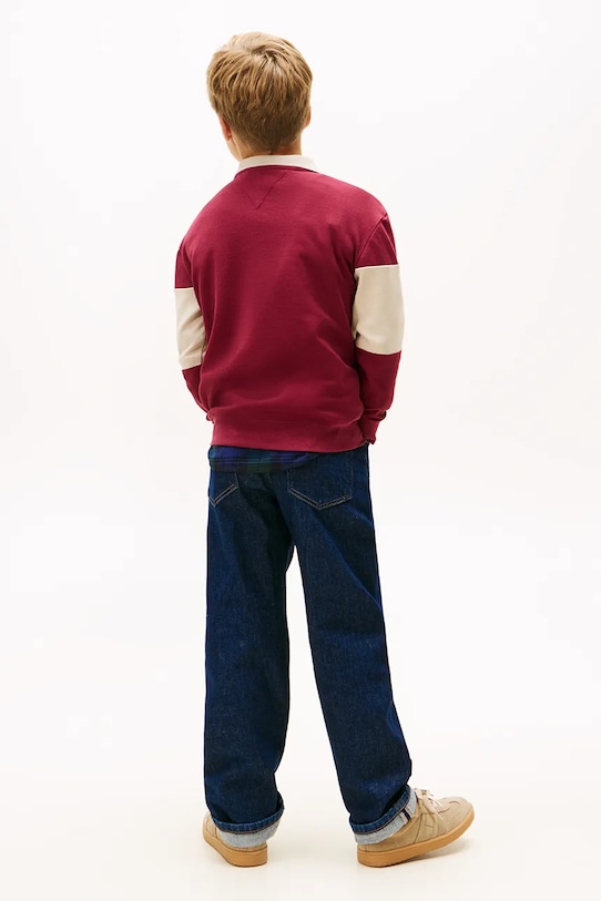 Tommy Hilfiger longsleeve bawełniany dziecięcy czerwony KB0KB10047.128.176.PPY2