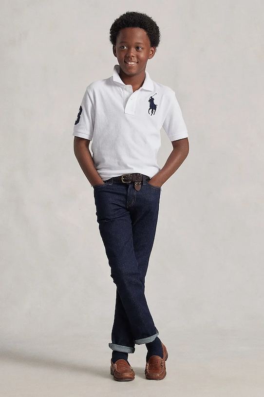 Дитяче бавовняне поло Polo Ralph Lauren білий 323670257006