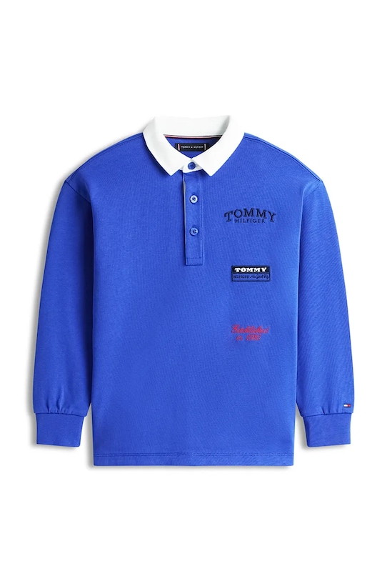 Tommy Hilfiger longsleeve bawełniany dziecięcy KB0KB10045.128.176.PPY2 niebieski SS26