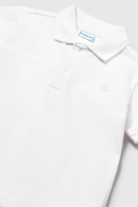 Αγορίστικα Παιδικά βαμβακερά μπλουζάκια πόλο Mayoral 102.3E.Baby.PPY2 λευκό