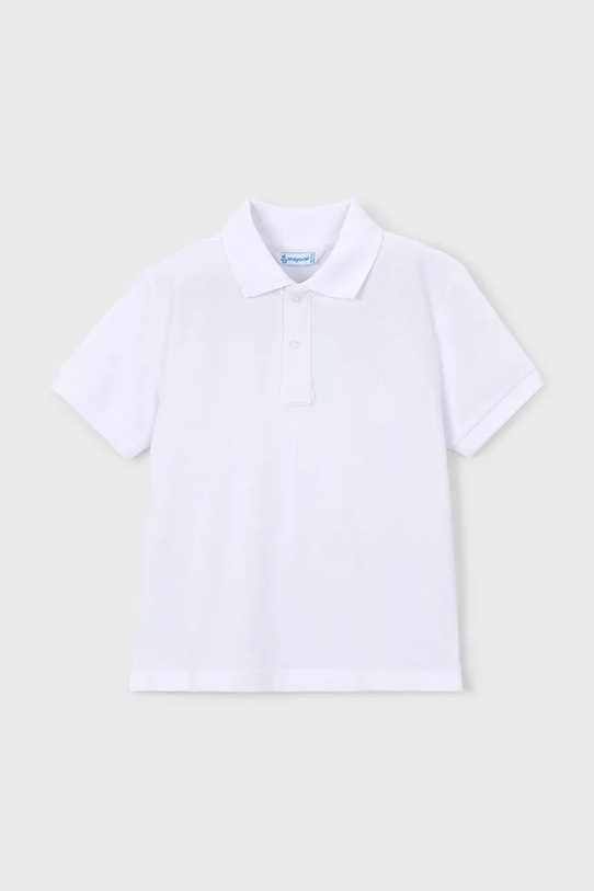 Mayoral polo bawełniane dziecięce bawełna biały 150.5A.Mini.PPY2