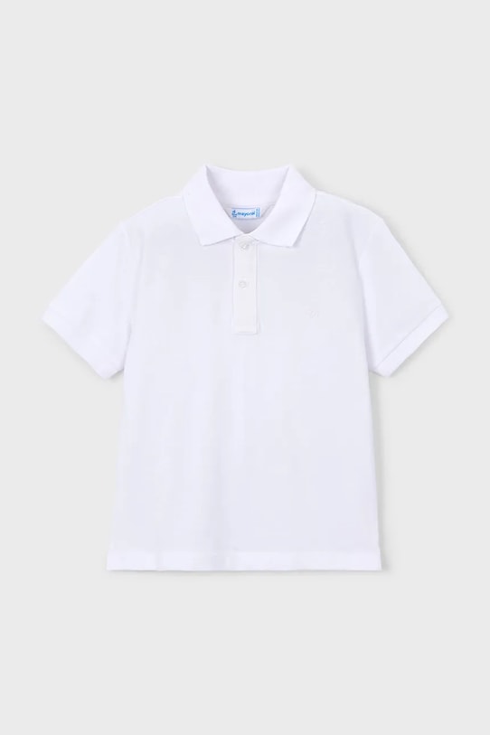 Mayoral polo bawełniane dziecięce bawełna biały 150.5A.Mini.PPY2