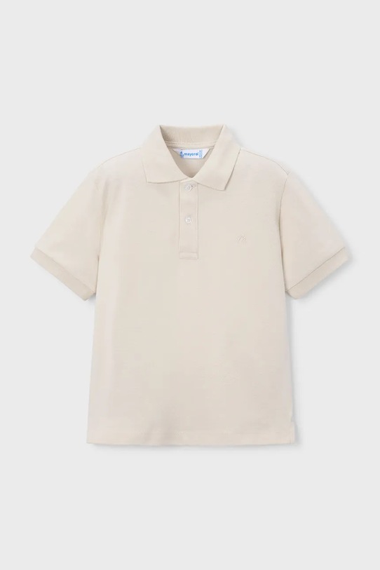 Mayoral polo bawełniane dziecięce bawełna beżowy 150.5A.Mini.PPY2