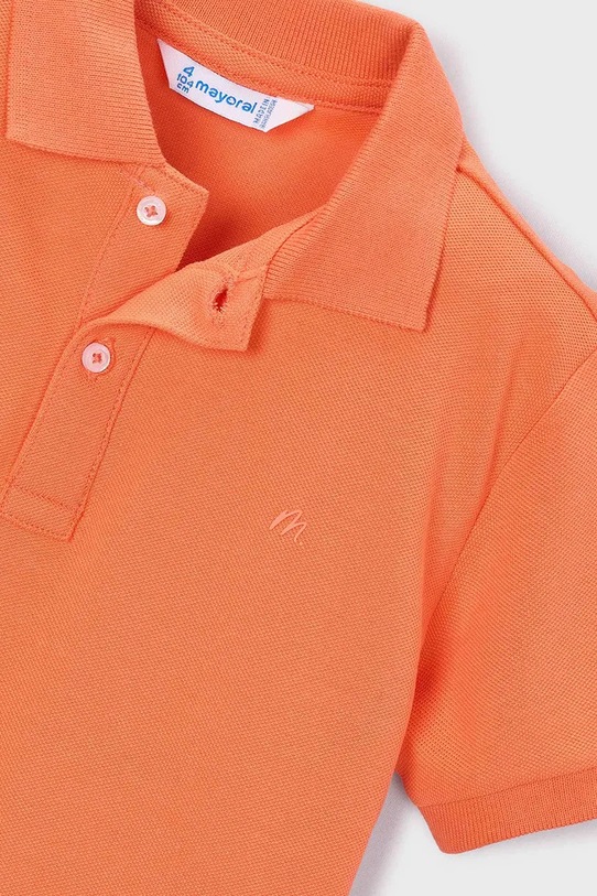 Момче Детска памучна тениска с яка Mayoral 150.5A.Mini.PPY2 оранжев