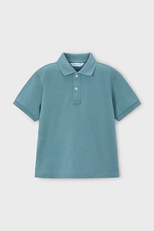 Mayoral polo bawełniane dziecięce bawełna turkusowy 150.5A.Mini.PPY2