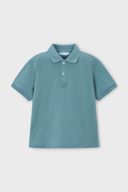 Mayoral polo bawełniane dziecięce bawełna turkusowy 150.5A.Mini.PPY2
