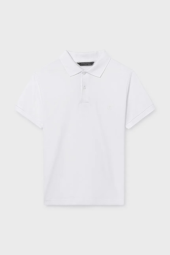 Παιδικά βαμβακερά μπλουζάκια πόλο Mayoral βαμβάκι λευκό 890.7F.Junior.PPY2