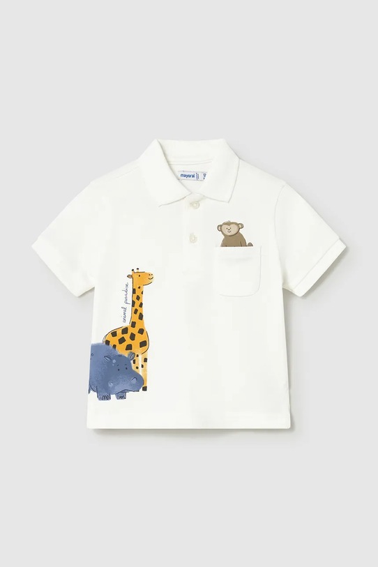 Παιδικό πουκάμισο πόλο Mayoral 1108.3C.Baby.PPY2 λευκό SS26