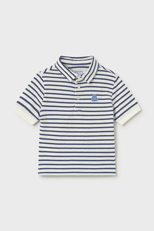 Mayoral polo bawełniane dziecięce wzorzyste biały 1110.3F.Baby.PPY2