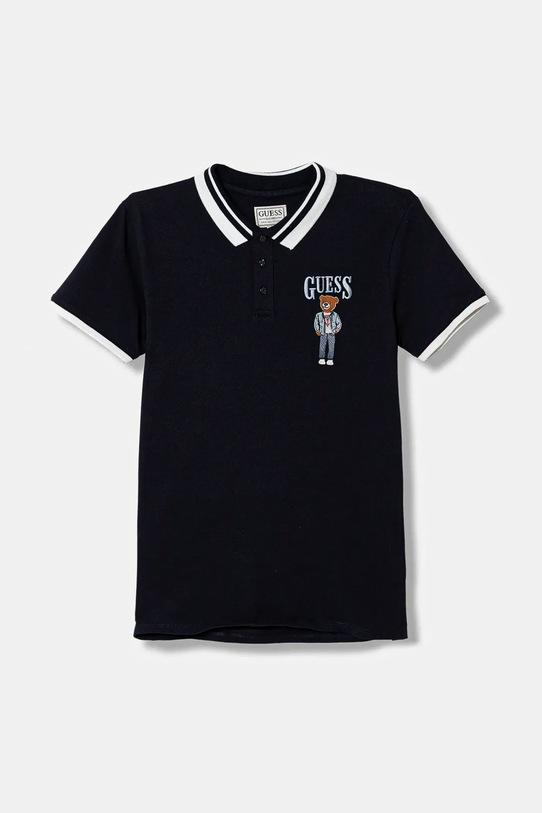 Bombažen polo Guess Našitek mornarsko modra L6RP01.KBV51.PPY2