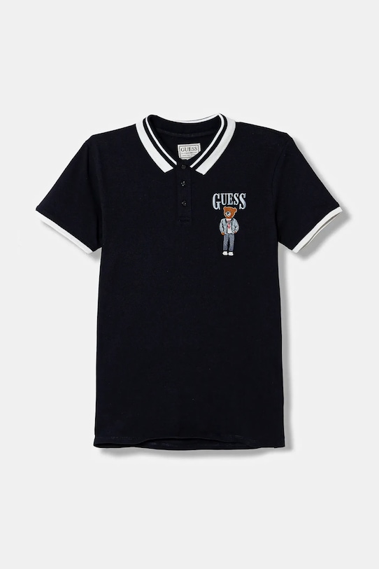 Bombažen polo Guess Našitek mornarsko modra L6RP01.KBV51.PPY2