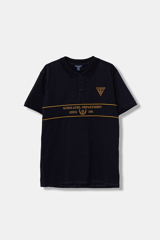 Guess polo bawełniane dziecięce aplikacja granatowy L6RP03.K8HM4.PPY2