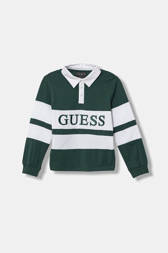 Guess polo bawełniane dziecięce z kołnierzykiem zielony L6RP04.KCNQ4.PPY2