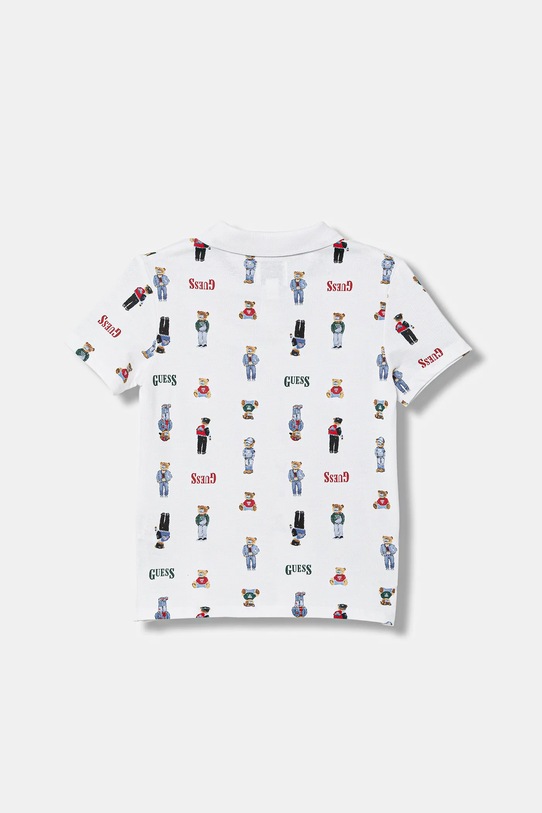 Guess polo bawełniane dziecięce N6RP01.KBV51.PPY2 biały SS26