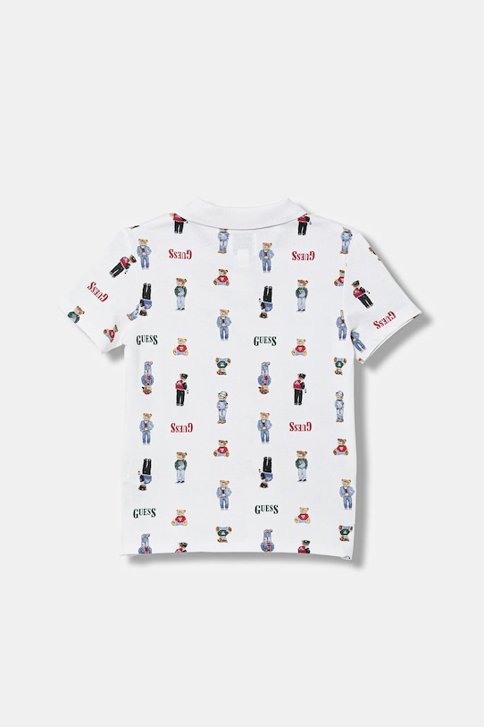 Guess polo bawełniane dziecięce N6RP01.KBV51.PPY2 biały SS26