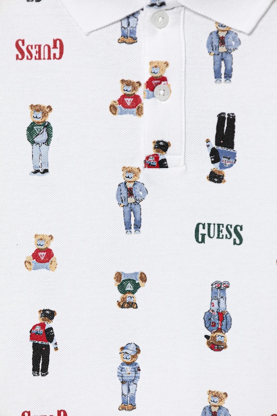 Chłopiec Guess polo bawełniane dziecięce N6RP01.KBV51.PPY2 biały