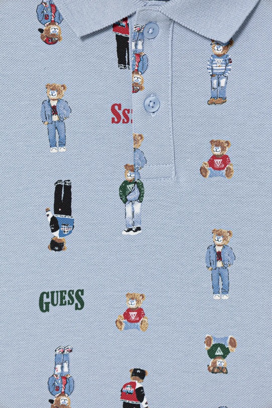 Chłopiec Guess polo bawełniane dziecięce N6RP01.KBV51.PPY2 niebieski