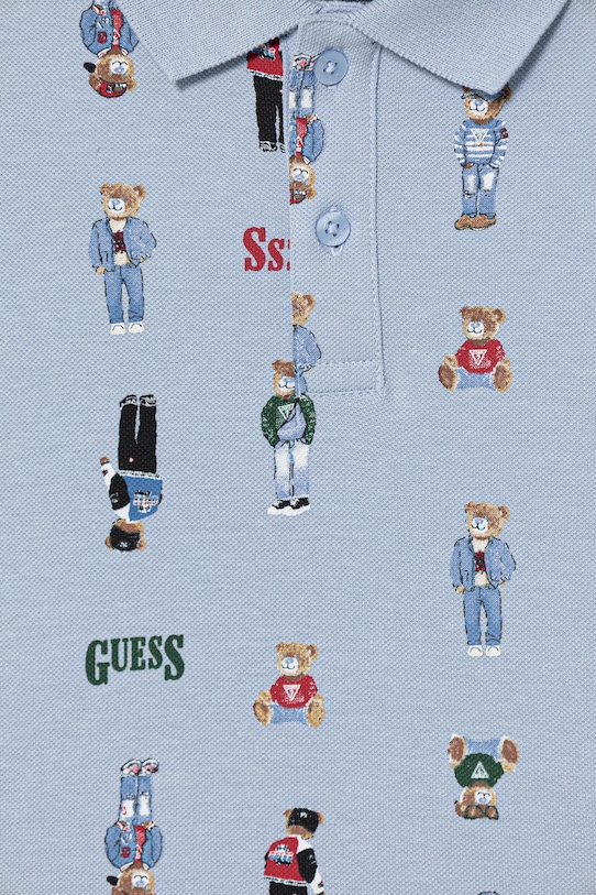 Chłopiec Guess polo bawełniane dziecięce N6RP01.KBV51.PPY2 niebieski