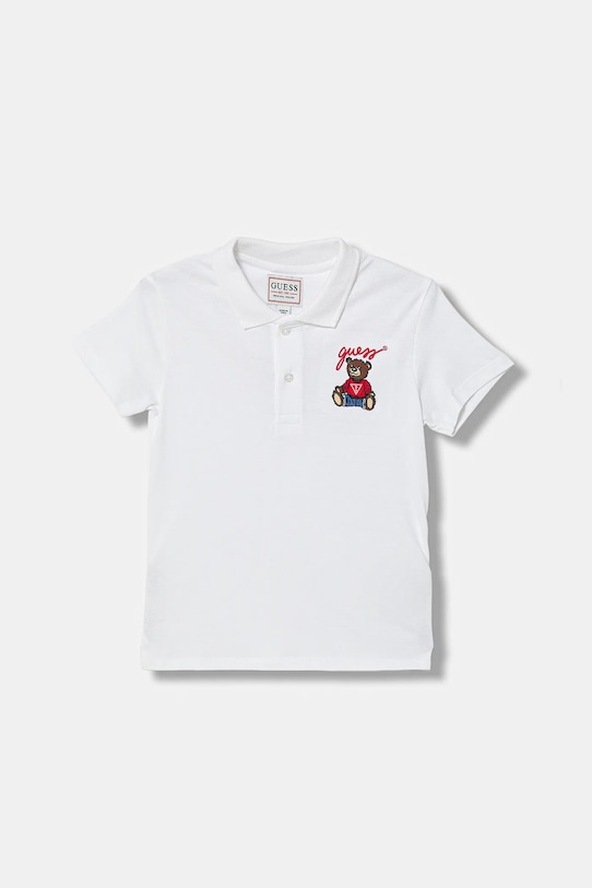 Guess polo bawełniane aplikacja biały N6RP02.KADZ4.PPY2