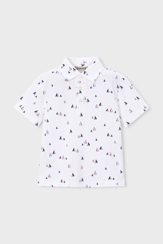 Mayoral polo dziecięce wzorzyste biały 3101.5A.Mini.PPY2