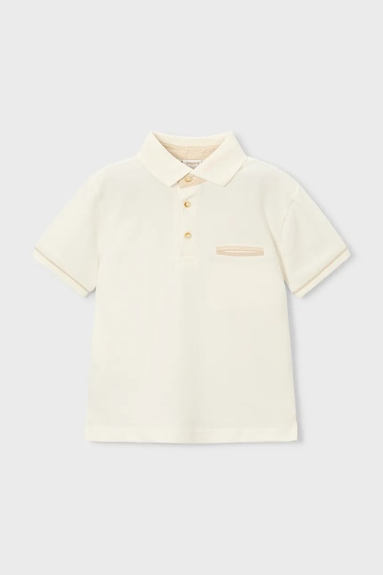 Mayoral polo bawełniane dziecięce 3103.5B.Mini.PPY2 beżowy SS26