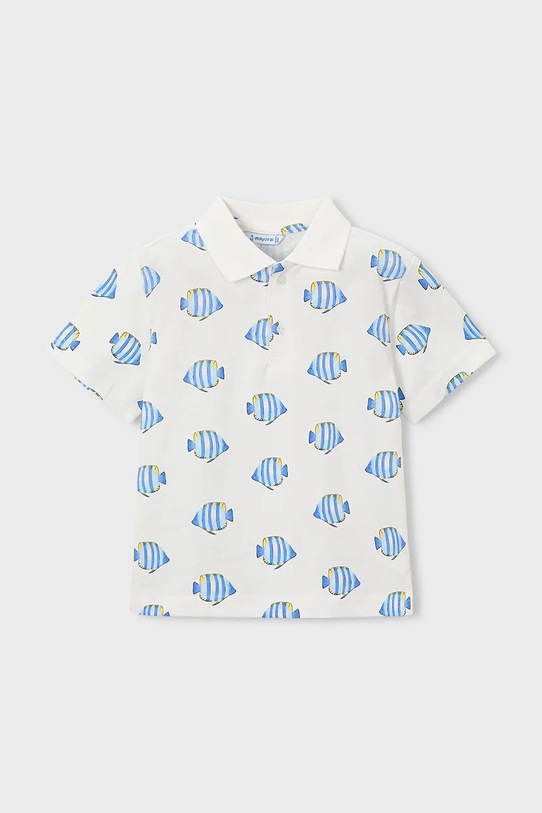 Mayoral polo bawełniane dziecięce 3104.5C.Mini.PPY2 biały SS26