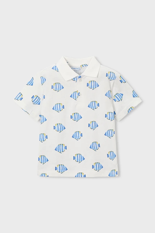 Mayoral polo bawełniane dziecięce 3104.5C.Mini.PPY2 biały SS26