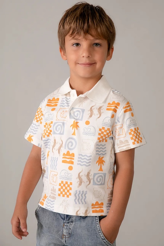 Mayoral polo bawełniane dziecięce 3104.5C.Mini.PPY2 biały