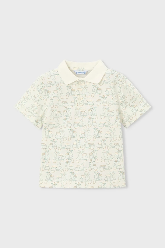 Παιδικά βαμβακερά μπλουζάκια πόλο Mayoral 3104.5C.Mini.PPY2 λευκό SS26