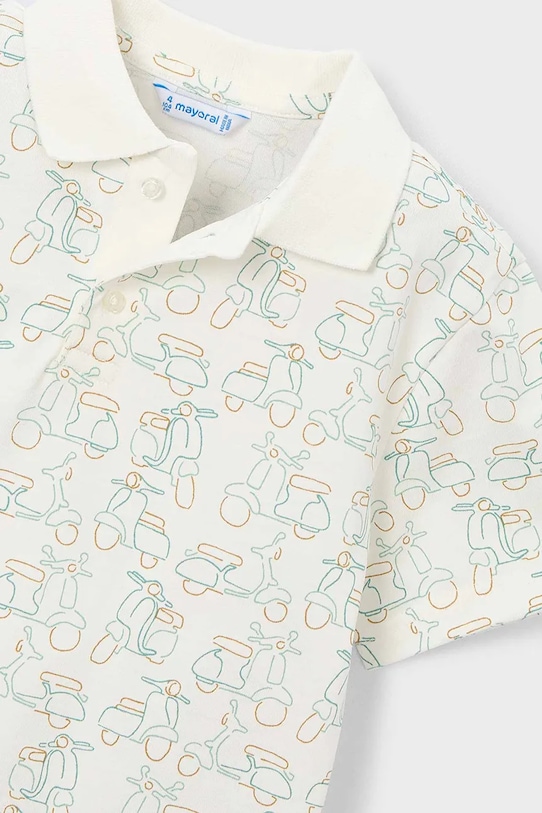 Παιδικά βαμβακερά μπλουζάκια πόλο Mayoral λευκό 3104.5C.Mini.PPY2