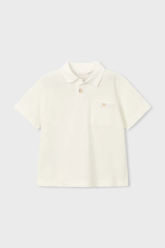 Παιδικά βαμβακερά μπλουζάκια πόλο Mayoral 3105.5C.Mini.PPY2 μπεζ SS26