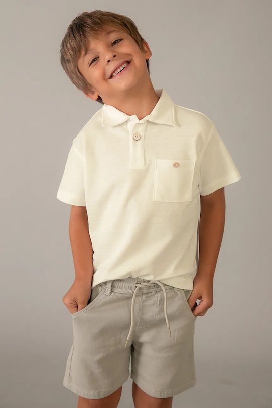 Παιδικά βαμβακερά μπλουζάκια πόλο Mayoral 3105.5C.Mini.PPY2 μπεζ