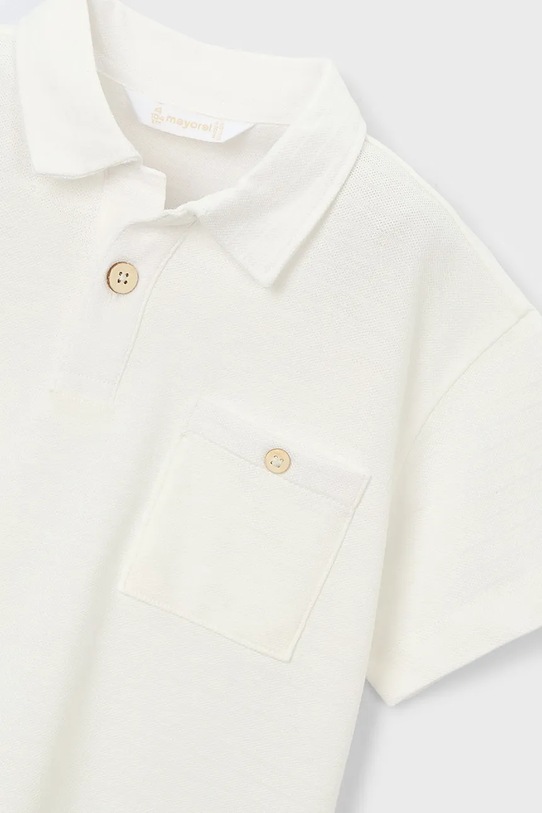 Παιδικά βαμβακερά μπλουζάκια πόλο Mayoral μπεζ 3105.5C.Mini.PPY2