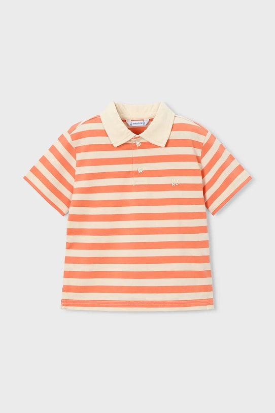 Mayoral polo bawełniane dziecięce 3110.5H.Mini.PPY2 pomarańczowy SS26