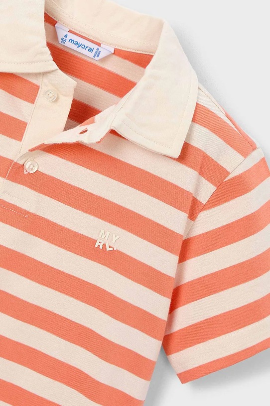 Mayoral polo bawełniane dziecięce pomarańczowy 3110.5H.Mini.PPY2