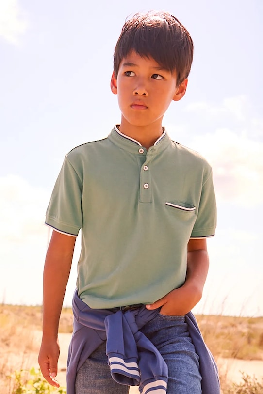 Παιδικά βαμβακερά μπλουζάκια πόλο Mayoral βαμβάκι πράσινο 6163.7B.Junior.PPY2