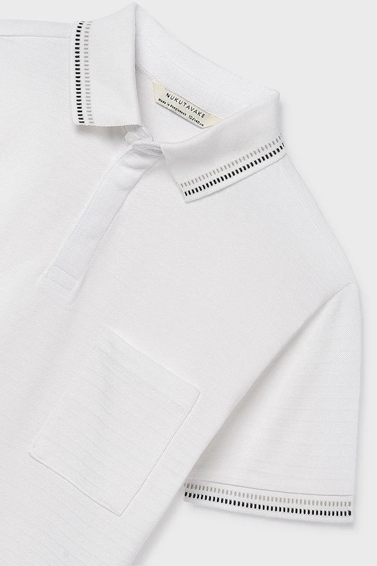 Παιδικά βαμβακερά μπλουζάκια πόλο Mayoral λευκό 6164.7B.Junior.PPY2